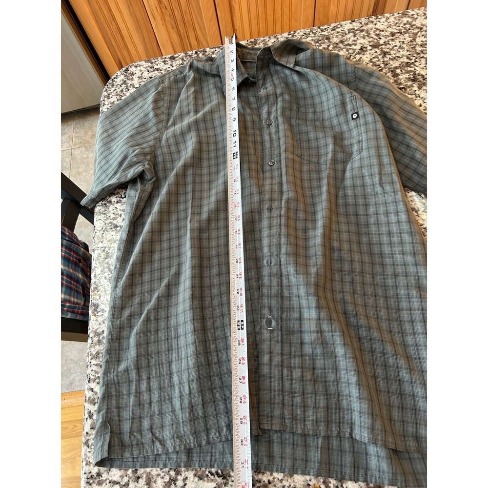Marmot Button Down Shirt Mens Large Grey Plaid Short Sleeve Hiking Technical Top - Picture 10 of 12